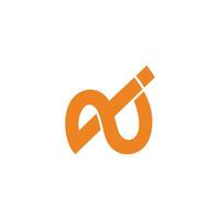 letter ni linked overlap simple logo vector