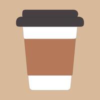 Coffee cup icon. Flat illustration of coffee cups and beans in a seamless pattern, perfect for coffee shop designs. vector