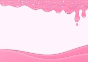 Pink frosting and sugar sprinkles background vector
