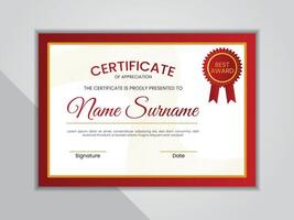 Stylish modern abstract certificate design template vector