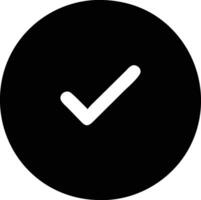 a check mark in a black circle vector