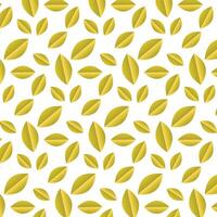 a pattern of yellow leaves on a white background vector