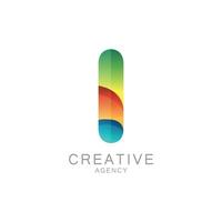 Colorful Creative Agency Logo With Gradient Letter I Design vector