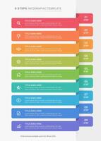 Simple List Business Infographic Design Template with 9 Items vector