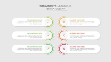 Dos and Donts Comparison Modern Infographic Design Template vector