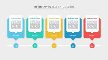 Business Infographic Design Template with 5 Data Points vector