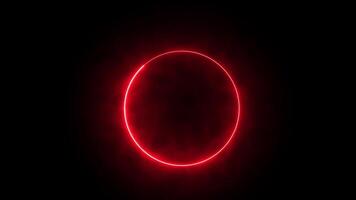 Neon Red circles abstract futuristic motion background video