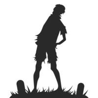 Zombie Silhouette on White Background vector