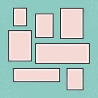 Collection of photo frames with random layouts vector