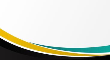 Abstract black green yellow wavy style for business background vector