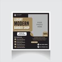 barber shop social media post layout vector