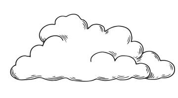 cloud. drawing in sketch style. simple sky drawing vector