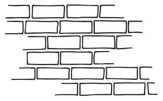brick texture, linear drawing in doodle style vector