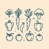 Simple Vegetable Sketch Drawings vector