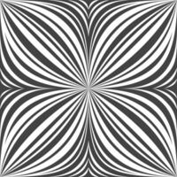 Arced lines form a petal in a square creating a seamless meditative black and white pattern. vector