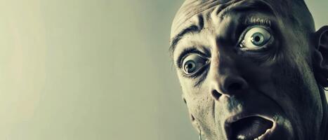 Close Up Portrait of a Shocked Man photo