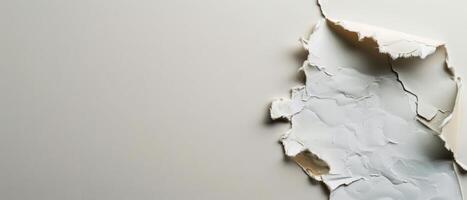 Close Up of Peeling White Paint on a Wall photo