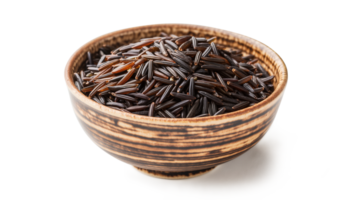 A bowl of rice is sitting on a table with a spoon next to it. Concept of abundance and abundance of food png