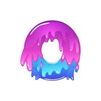 Slime Cartoon Number 0, figure Zero. Slime font type number Latin alphabet vector