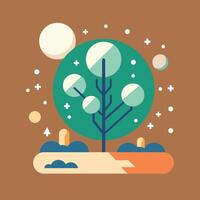 Flat Design Natural Tree go Green vector