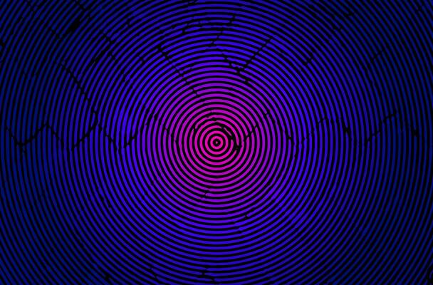 a purple and blue spiral with fingerprint effect, a black background, a black and white image of a spiral pattern, a circular pattern with a red and orange background