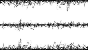 barbed wire seamless pattern, barbed wire fabric frame, a series of black and white lines with branches, barbed wire seamless pattern, vector