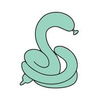 Inflatable snake made of twisted balloons. Symbol of 2025. Design element for greeting card, invitation card, print, flyer, banner. vector