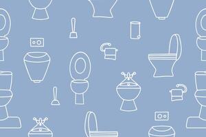 Seamless pattern of toilets and toilet paper. Toilet seamless pattern. vector