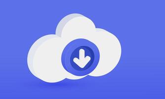 3d icon download multimedia file document cloud concept new idea design vector