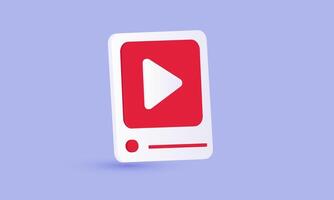 3d icon platform player icon social media live streaming concept new idea design vector