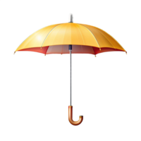 Yellow Umbrella with Red Lining Isolated on Transparent Background png