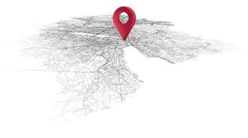 Isometric Map of Zurich,Switzerland with location pin vector