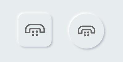 Dial line icon in neomorphic design style. Call signs illustration. vector
