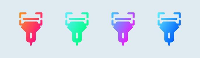 Barcode scanner solid icon in gradient colors. Qr code signs illustration. vector
