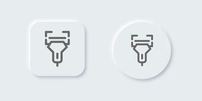 Barcode scanner line icon in neomorphic design style. Qr code signs illustration. vector