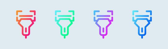 Barcode scanner line icon in gradient colors. Qr code signs illustration. vector