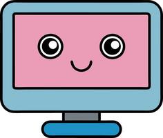 Monitor screen illustration, perfect for cartoon, clipart, and line art design projects vector