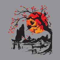 In spring the mind fills up in the late afternoon vector