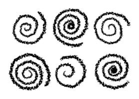 Doodle spiral and swirl motion element. Hand drawn abstract circle line. Modern abstract set black round shapes with spiral line. vector