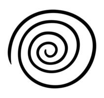 Doodle spiral and swirl motion element. Hand drawn abstract circle line vector