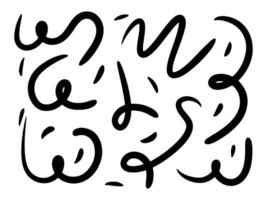 Doodle spring and spiral set, hand drawn coil icons. flexible lines for your design vector