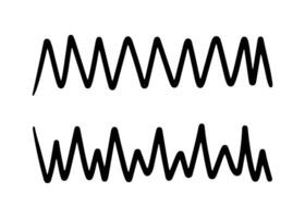 Hand drawn vertical lines by pen. Doodle strokes, underlines by pencil. Brush scribbles, frames, borders, design elements. vector