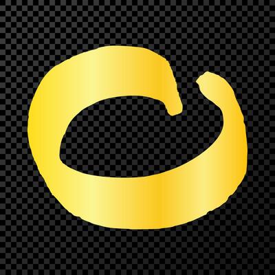Gold grunge brush strokes in circle form