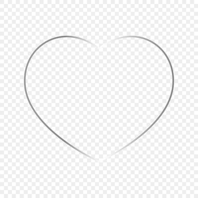 Silver glowing heart shape frame