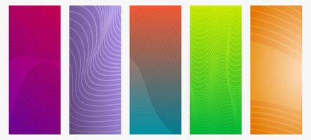 Modern colorful gradient background with wave lines vector