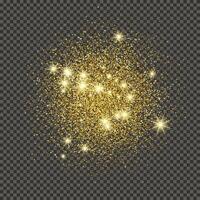 Gold glittering dust on a gray background. Dust with gold glitter effect and empty space for your text. illustration vector