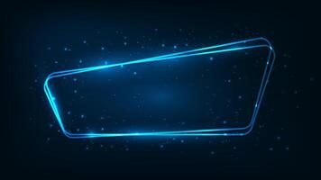 Neon rounded frame with shining effects vector