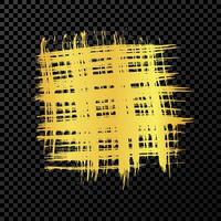 Gold brush stroke in square form on dark background vector