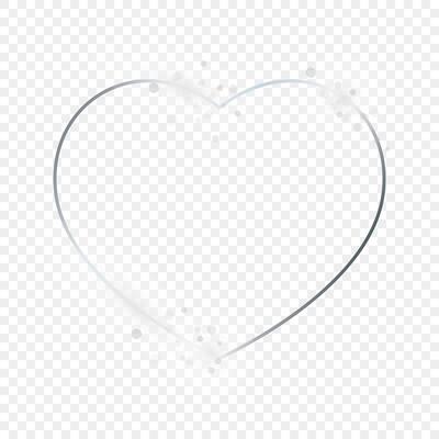 Silver glowing heart shape frame with sparkles