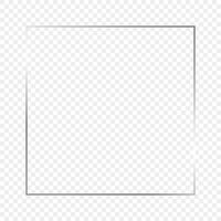 Silver glowing square frame vector
